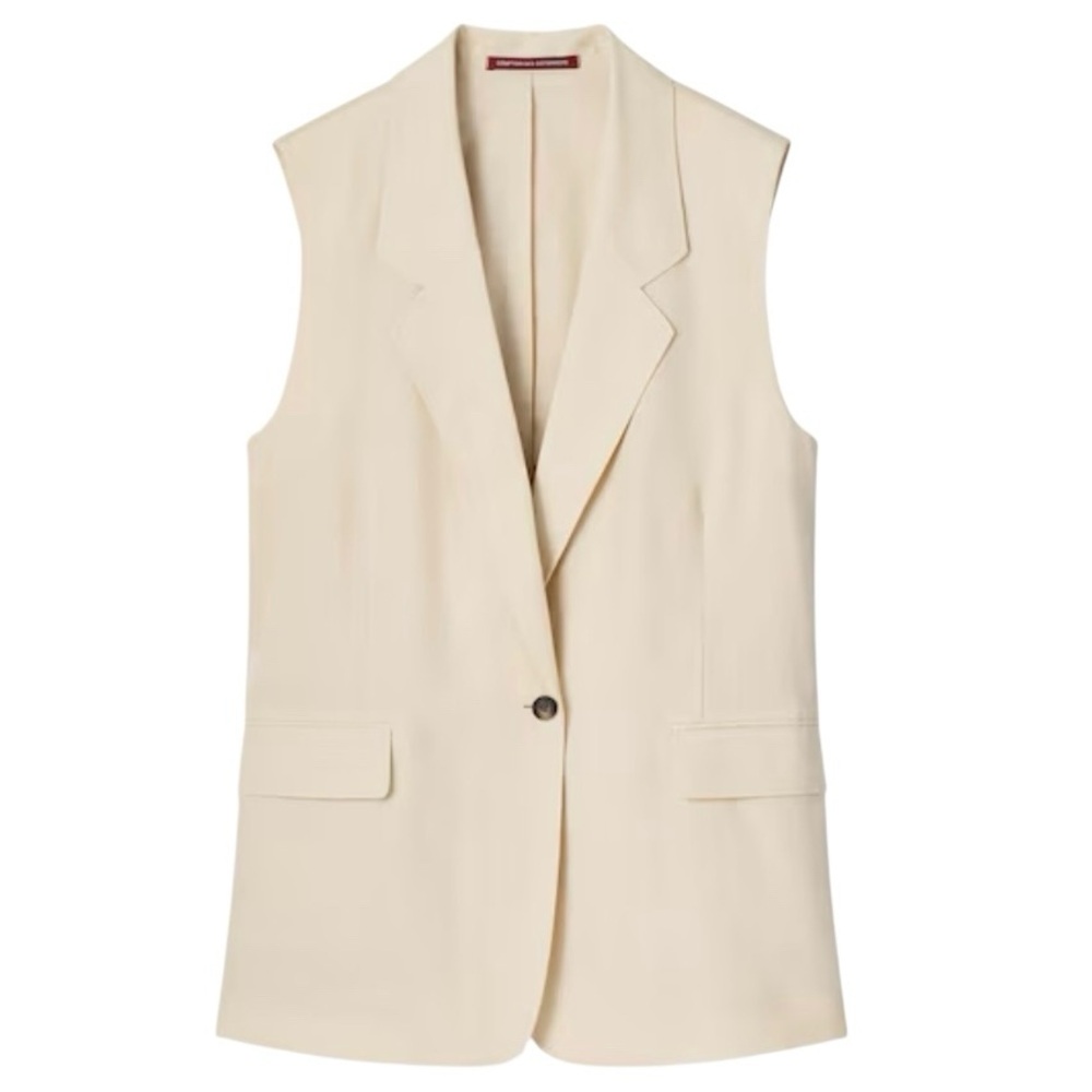 Uniqlo Women's Lyocell Linen Blend Sleeveless Jacket, Size S